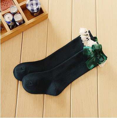 Princess Lace Bow Cotton Socks