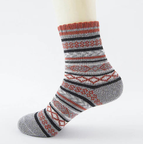 Men's Elegant Striped Rabbit Wool Socks