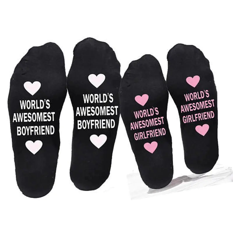 Unisex Cotton Mid-Calf Letter Socks