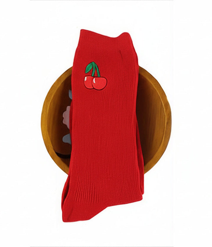 Japanese Cotton Embroidered Long Socks for Women