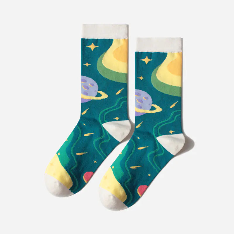 Outer Space Series Cotton In-Tube Socks