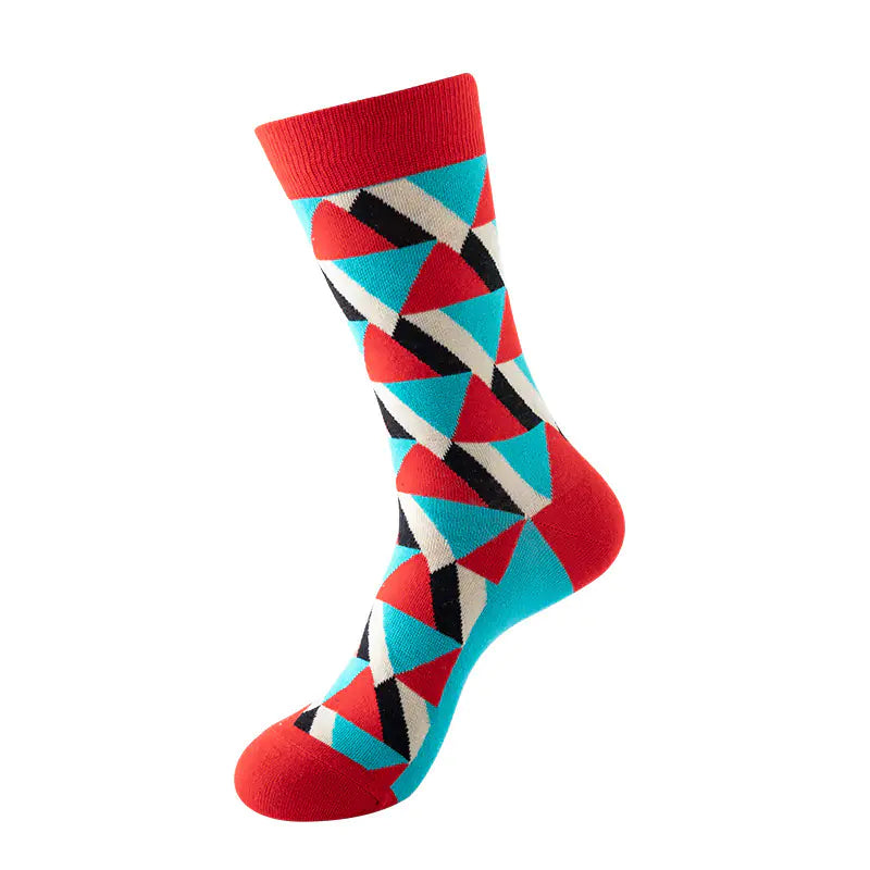 Trendy Geometric Mid Tube Socks for Couples