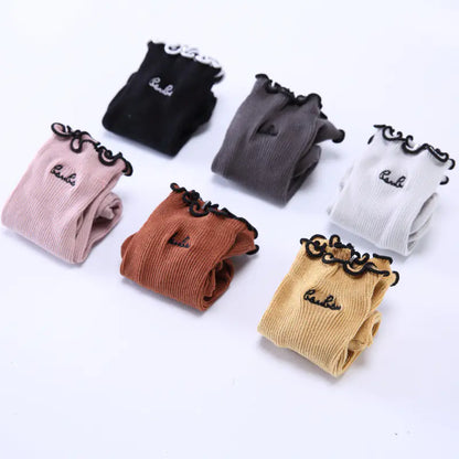 Embroidered Japanese Ruffle Socks