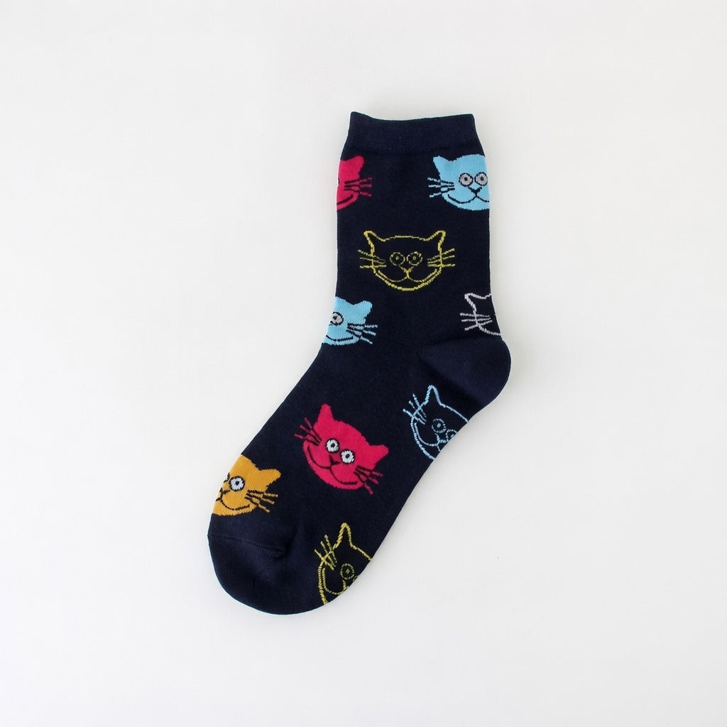 Stylish Cat Graphics Cotton Socks