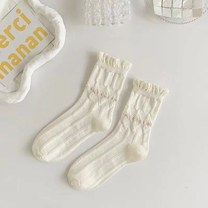 Elegant White Lace Socks