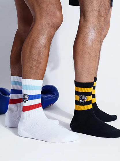 Men's Premium Embroidered Panther Socks