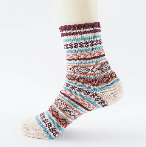 Men's Elegant Striped Rabbit Wool Socks
