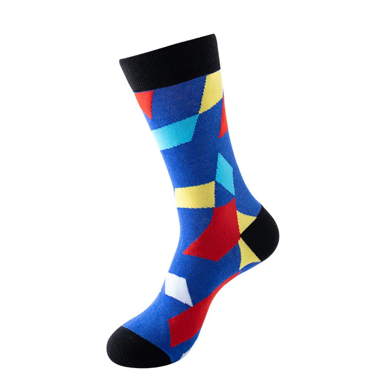 Trendy Geometric Mid Tube Socks for Couples