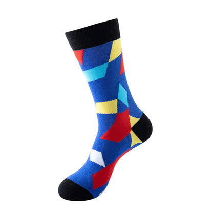 Trendy Geometric Mid Tube Socks for Couples