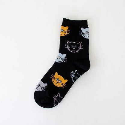 Stylish Cat Graphics Cotton Socks