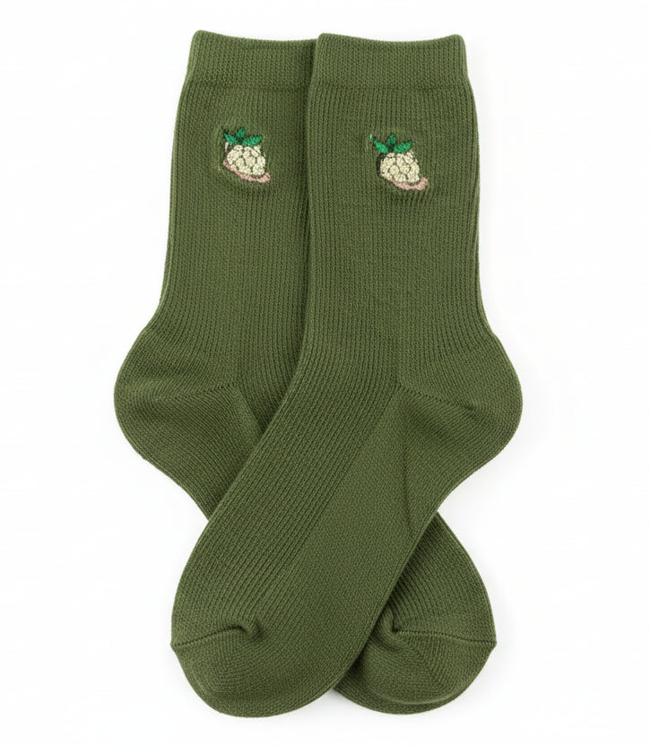 Japanese Cotton Embroidered Long Socks for Women
