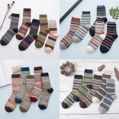 Men's Elegant Striped Rabbit Wool Socks