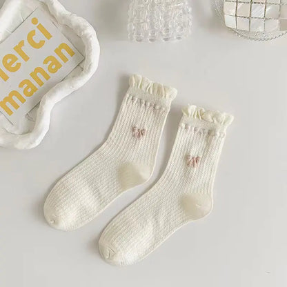 Elegant White Lace Socks