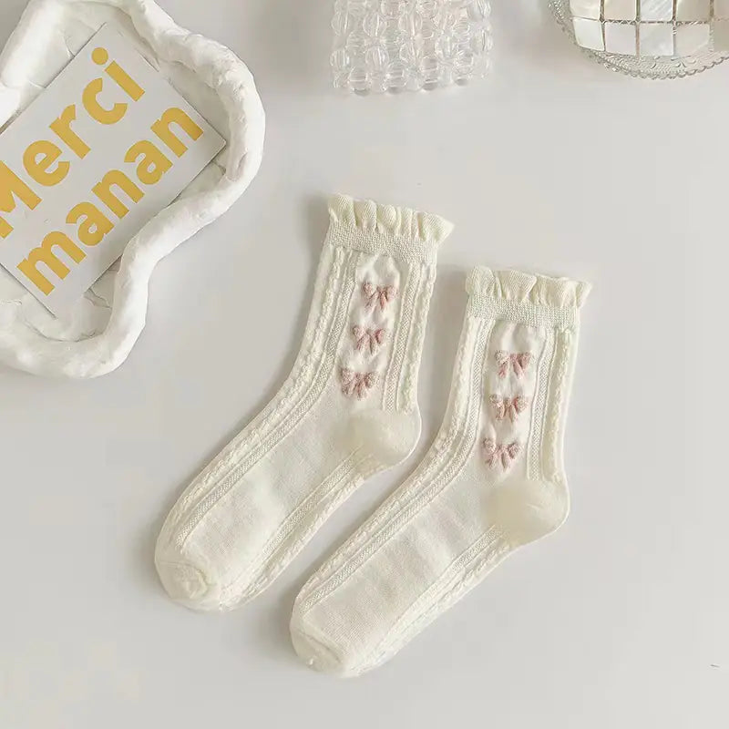 Elegant White Lace Socks