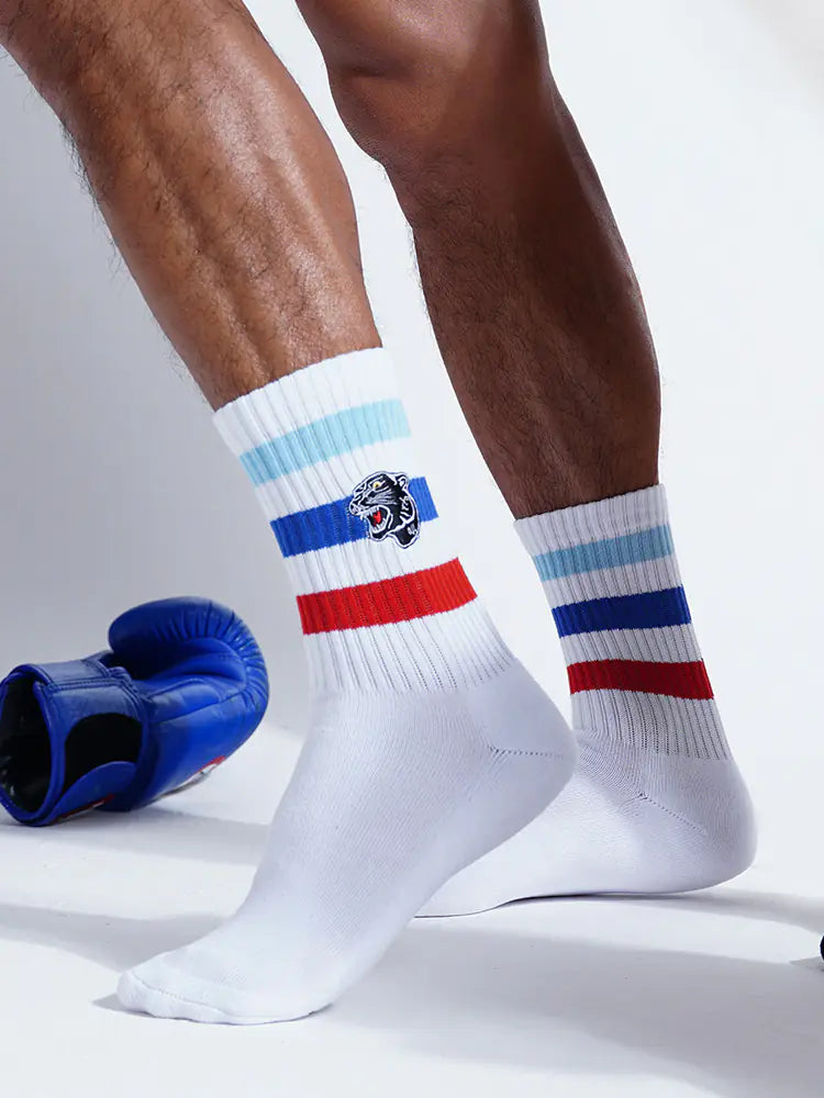 Men's Premium Embroidered Panther Socks