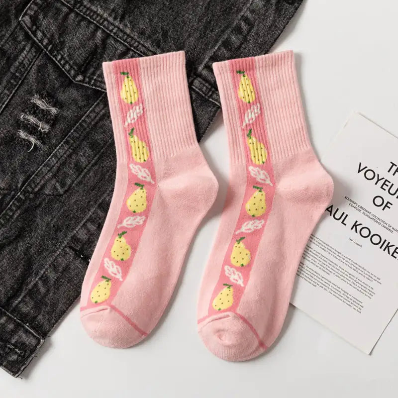Charming Fruit Pattern Socks