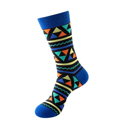 Trendy Geometric Mid Tube Socks for Couples