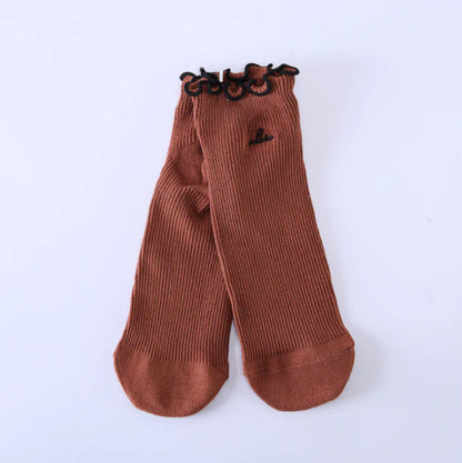 Embroidered Japanese Ruffle Socks