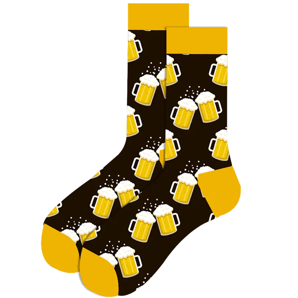 Fun Men's Socks: Hot Dog, Beer & More