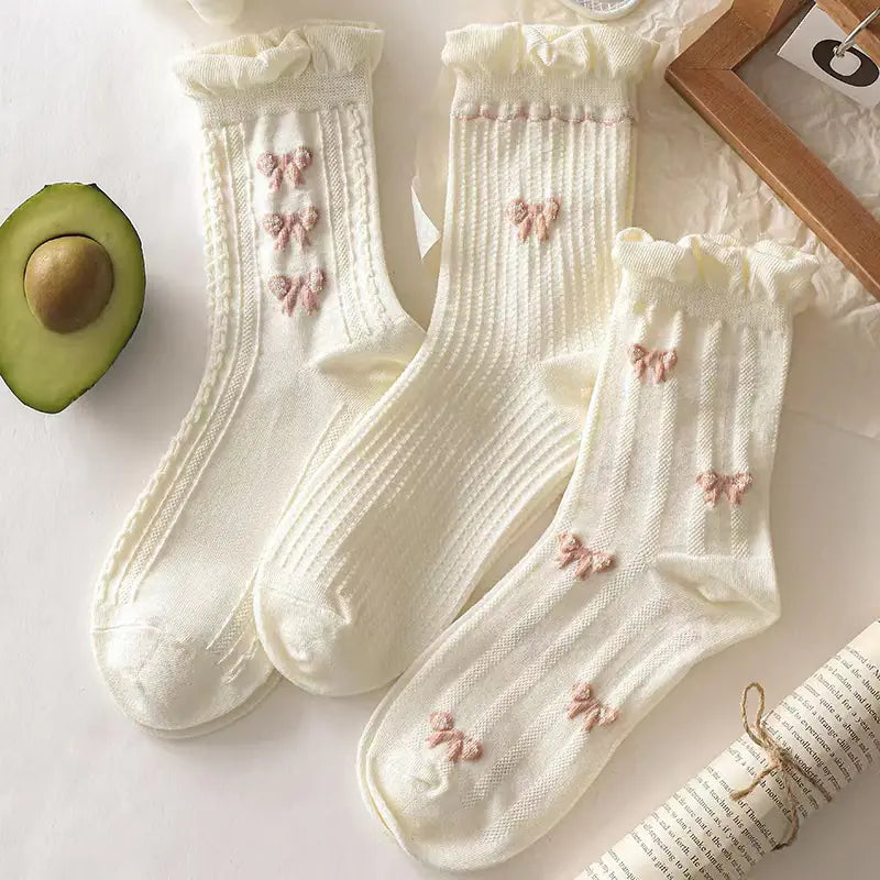 Elegant White Lace Socks