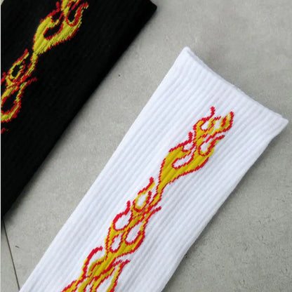 Flame Socks - Korean Style Cotton Mid-Calf Unisex Socks