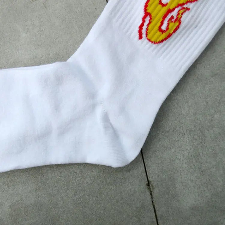 Flame Socks - Korean Style Cotton Mid-Calf Unisex Socks