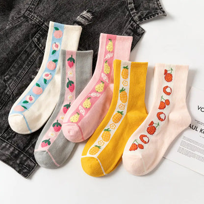 Charming Fruit Pattern Socks