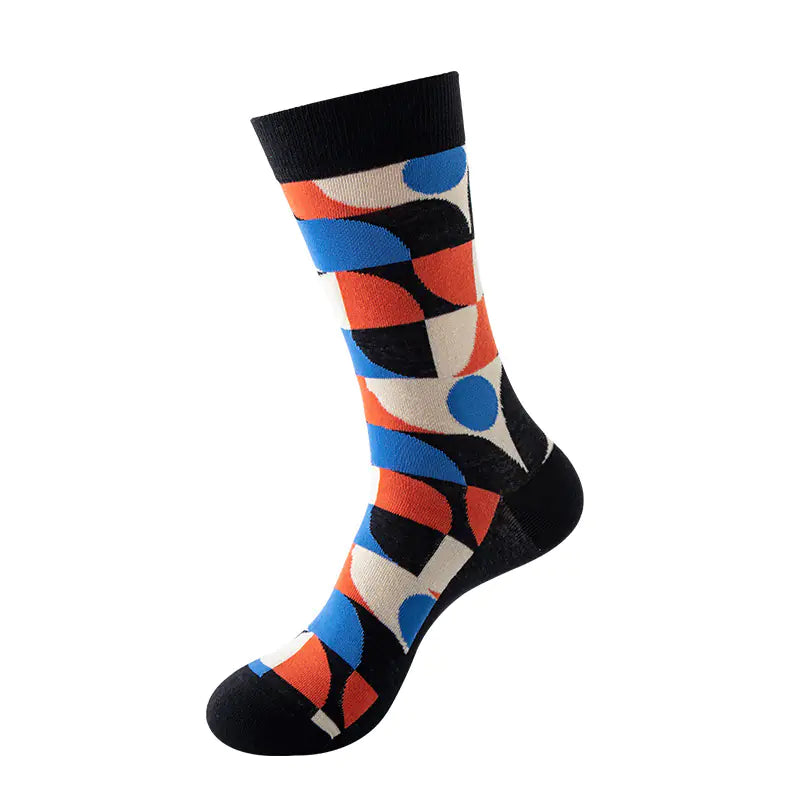 Trendy Geometric Mid Tube Socks for Couples