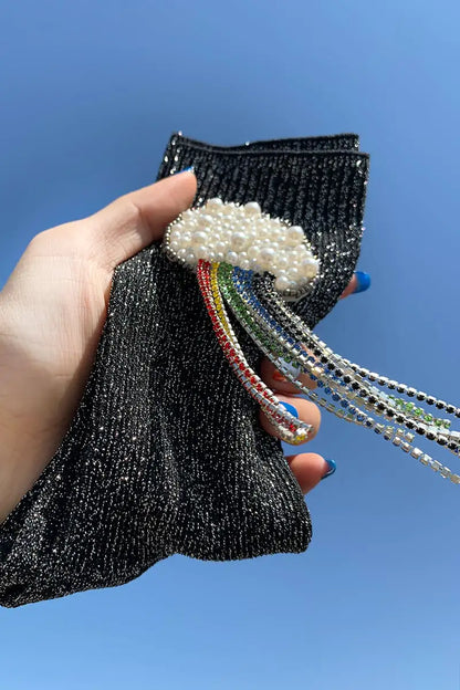 Elegant Handcrafted Beaded Silk Socks