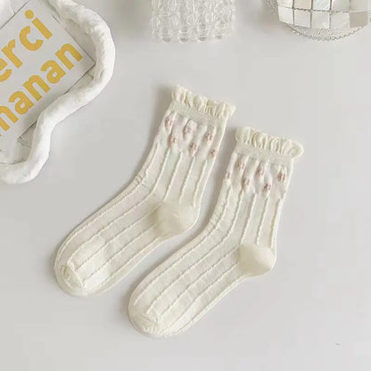 Elegant White Lace Socks