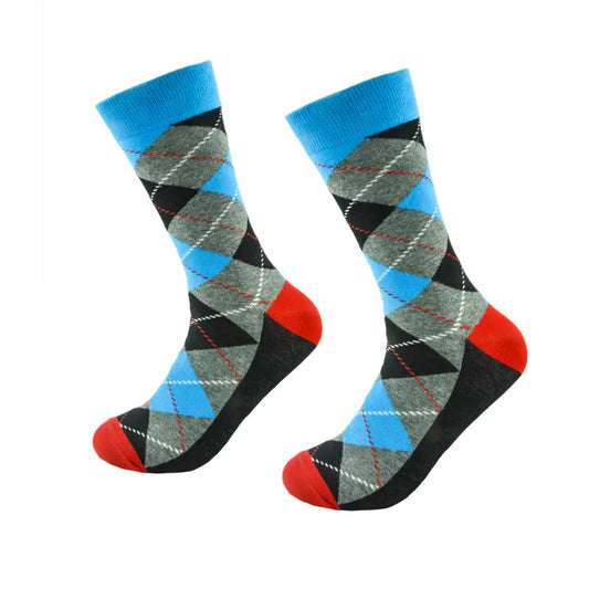 Men's Plaid Rhombus Tube Socks