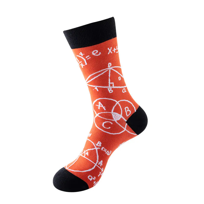 Trendy Geometric Mid Tube Socks for Couples