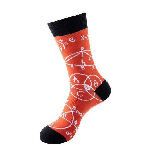 Trendy Geometric Mid Tube Socks for Couples
