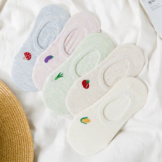 Ladies' Spring Fun Cartoon Slip-On Socks