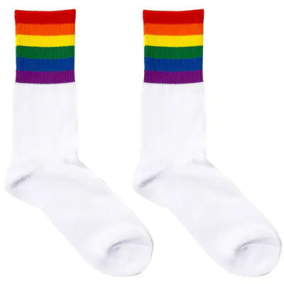 Men's Rainbow Stripe Mid-Calf Socks