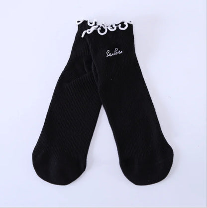 Embroidered Japanese Ruffle Socks