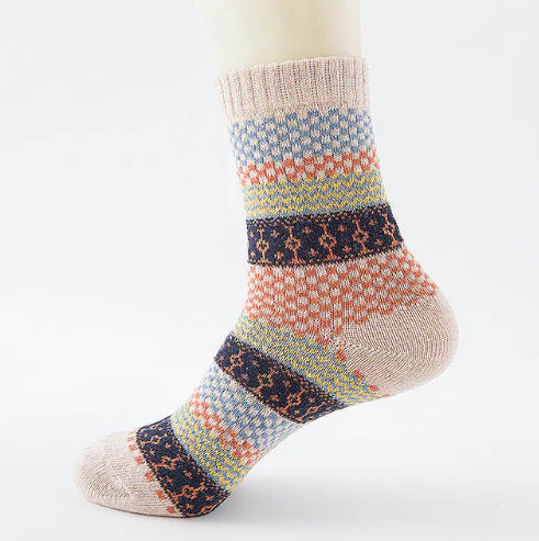 Men's Elegant Striped Rabbit Wool Socks