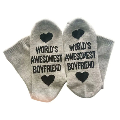 Unisex Cotton Mid-Calf Letter Socks