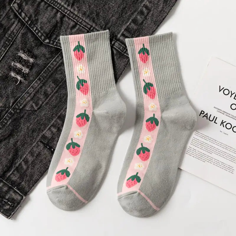 Charming Fruit Pattern Socks