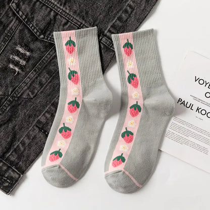 Charming Fruit Pattern Socks