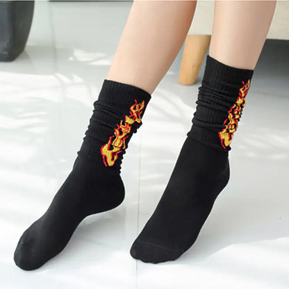 Flame Socks - Korean Style Cotton Mid-Calf Unisex Socks