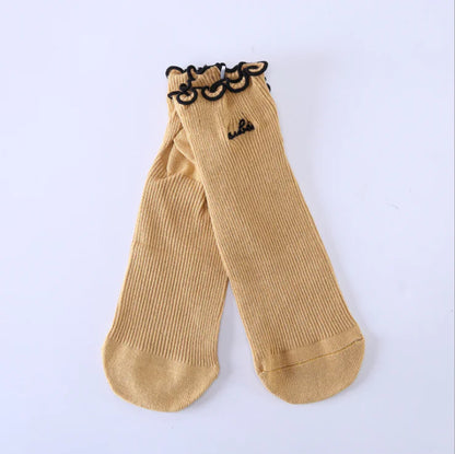 Embroidered Japanese Ruffle Socks