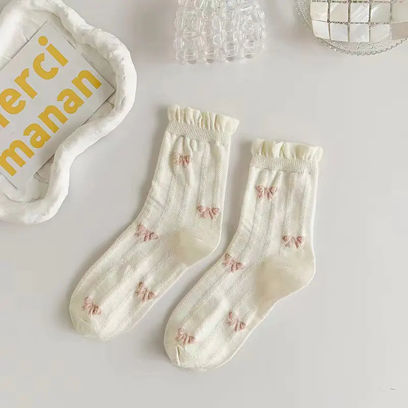 Elegant White Lace Socks