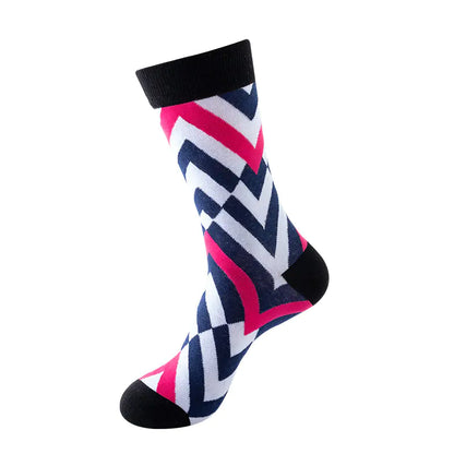 Trendy Geometric Mid Tube Socks for Couples