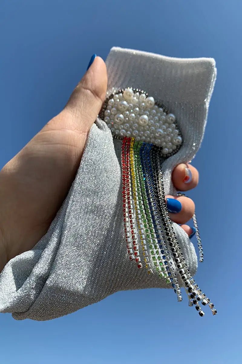 Elegant Handcrafted Beaded Silk Socks