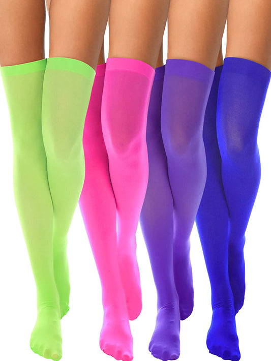 Trendy Colorful Thigh-High Socks