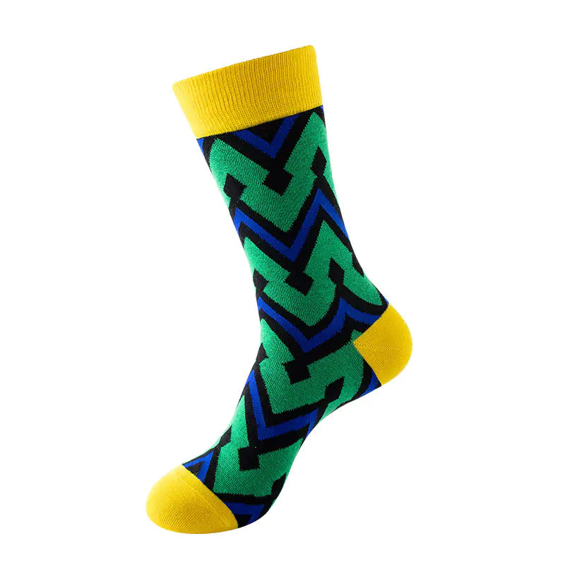 Trendy Geometric Mid Tube Socks for Couples