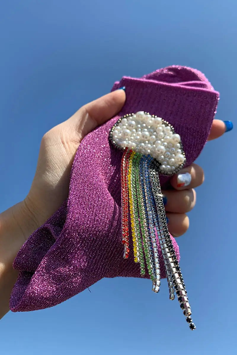 Elegant Handcrafted Beaded Silk Socks