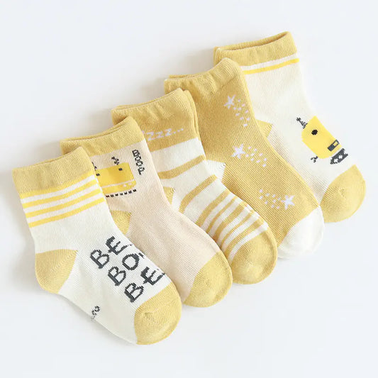 Kids' Playful Mid-Calf Cotton Socks