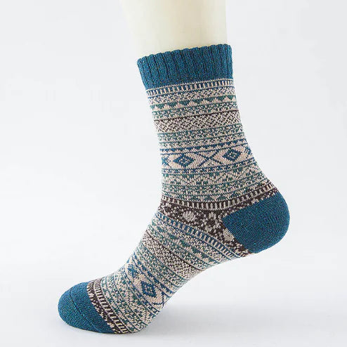 Men's Elegant Striped Rabbit Wool Socks